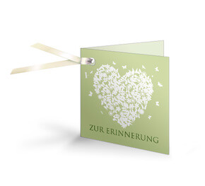 Geschenkanhänger Hochzeit 'Butterfly-Herz Grün'