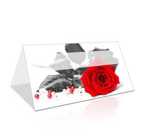 Hochzeitstischkarte Hochzeit mit Rosen
