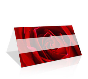 Hochzeitstischkarte Rote Rose
