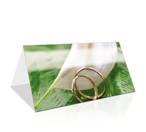 Hochzeitstischkarte Weiße Blume
