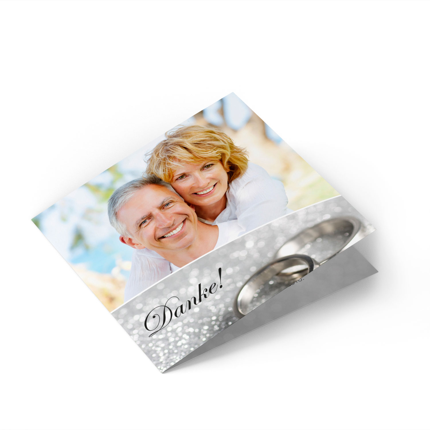 Dankeskarte Silberhochzeit Klassisch Silber