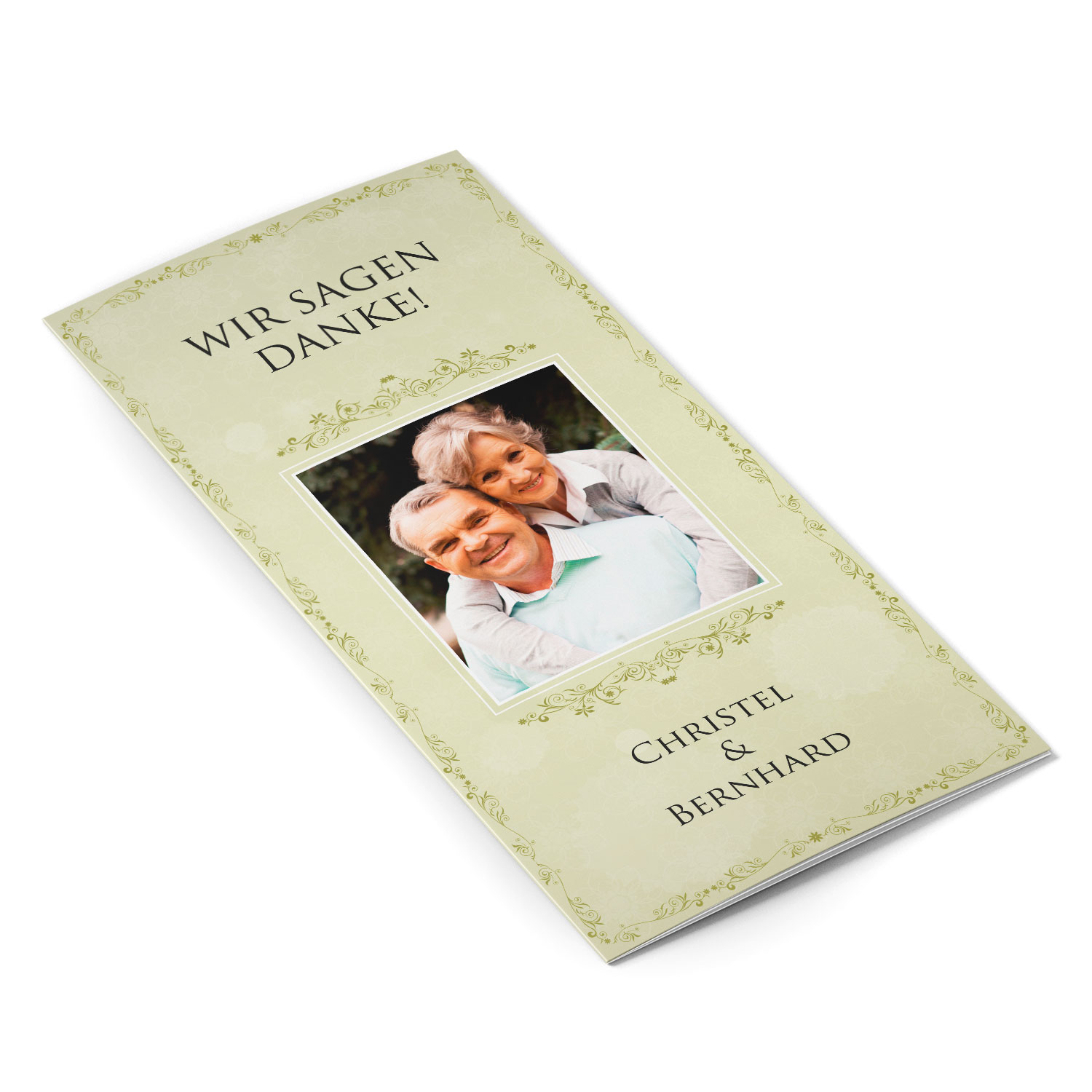 Dankeskarte Goldene Hochzeit Vintage Grün