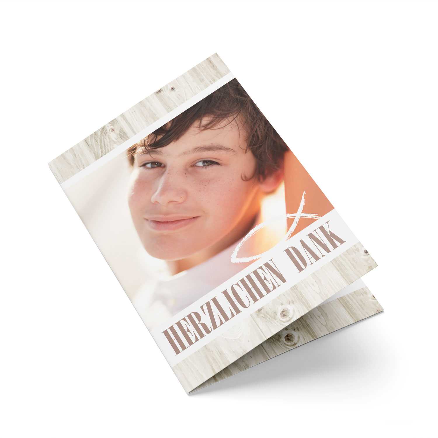 Danksagungskarte Konfirmation Holz