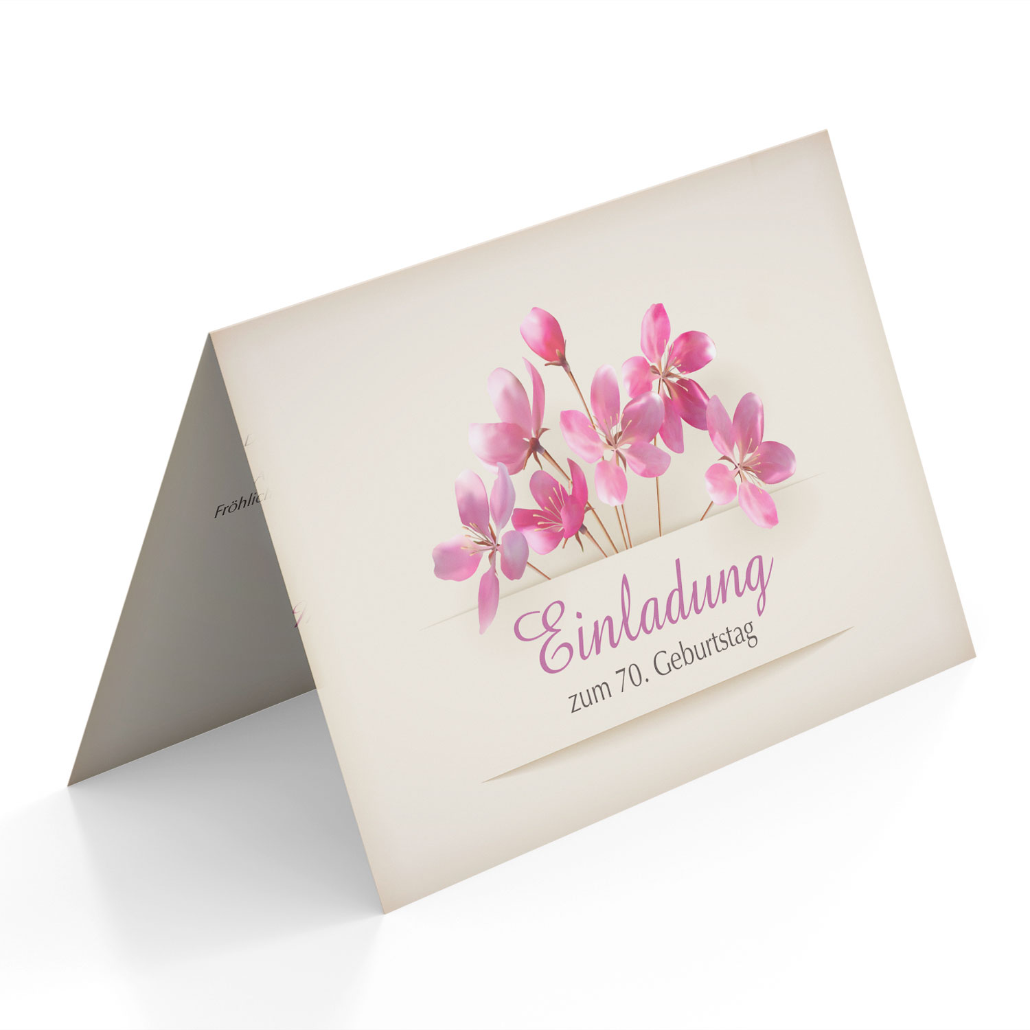 Einladung zum Geburtstag Stilvoll, Klappkarte auf feinem Bilderdruckpapier