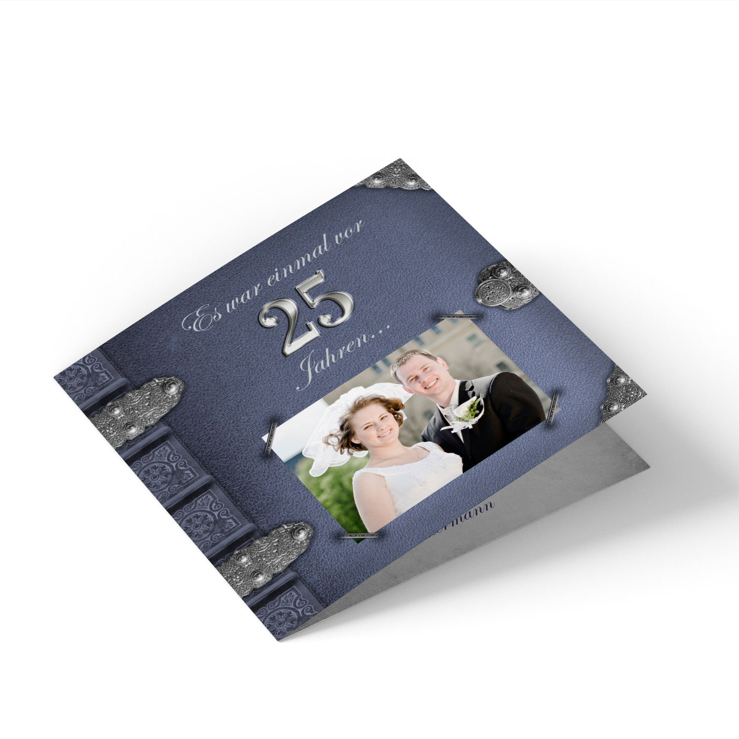 Silberhochzeit Einladungskarte Altes Buch