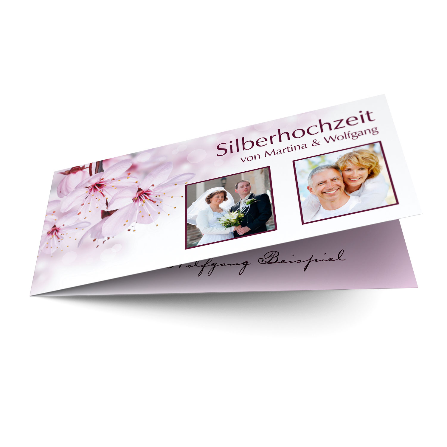 Einladung Silberne Hochzeit Sacura