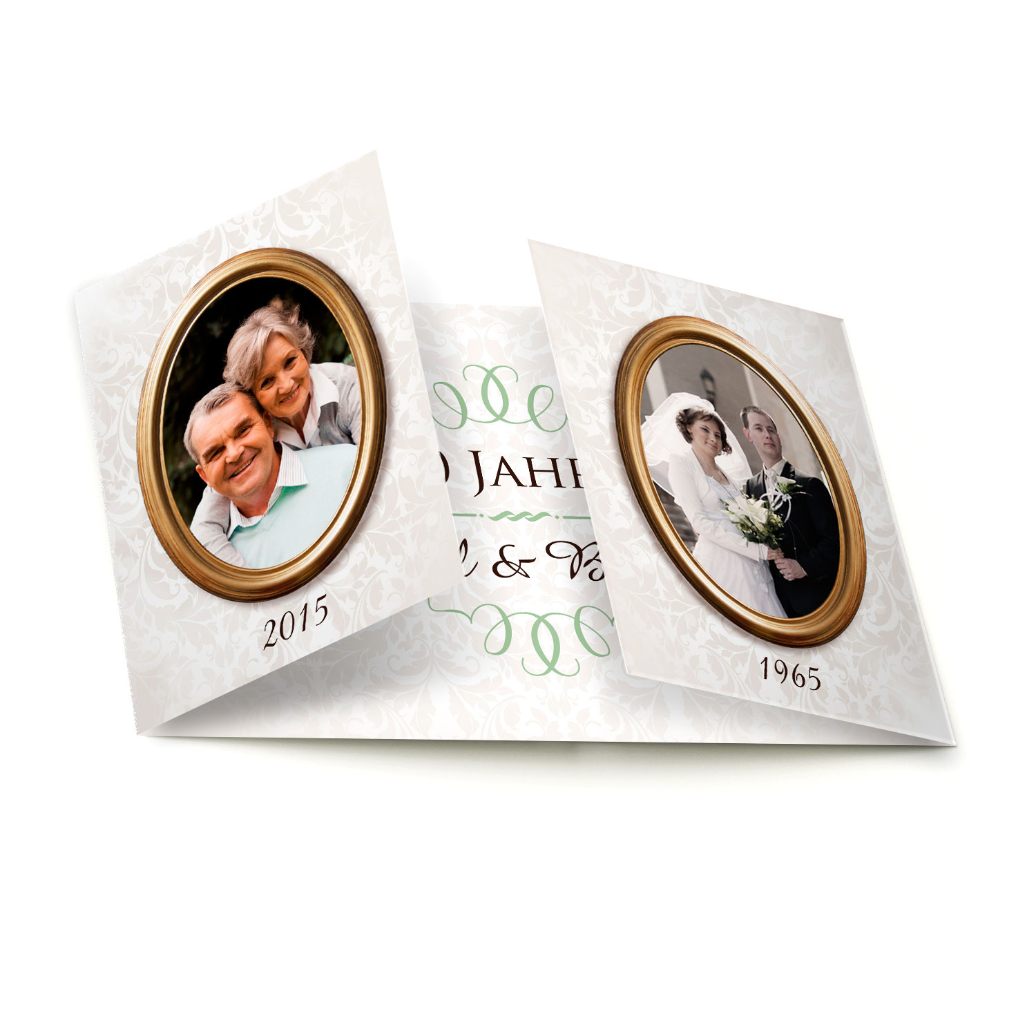 Einladung Goldhochzeit Vintage