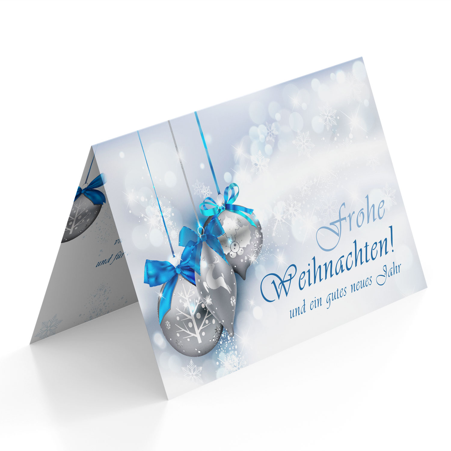 Weihnachtskarte Geschäftlich Silberkugeln