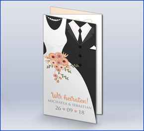 Hochzeitseinladungskarte 'Black and White'
