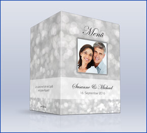 Menükarte Silberhochzeit Klassich Silber