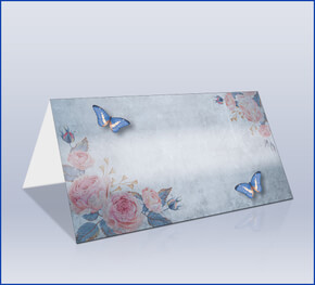 Tischkarte Silberhochzeit Schmetterling