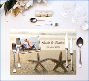 Tischset zur Hochzeit Seesterne