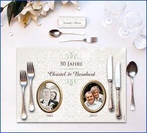 Tischset zur Goldenen Hochzeit Vintage