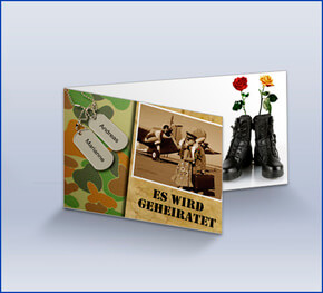 Hochzeitseinladungskarte 'Armee'