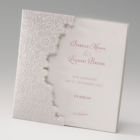 Hochzeitskarte Creme Spitze