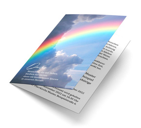 Dankeskarte Beerdigung Regenbogen