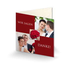 Hochzeit Danksagungskarte 'Schachbrett Braun'