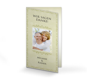 Dankeskarte Silberhochzeit Vintage Grün