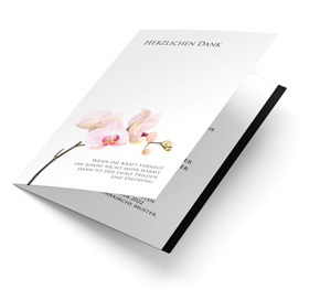 Dankeskarte Trauerfall Orchideenzweig