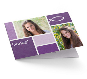 Danksagung Konfirmation Klassisch Violett