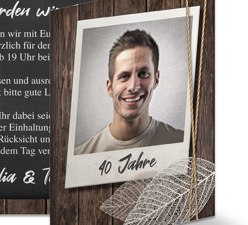Doppelgeburtstagseinladung Holz