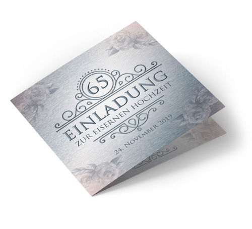 Einladungskarte Eiserne Hochzeit Vintage