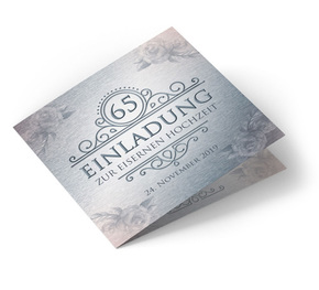 Einladungskarte Eiserne Hochzeit Vintage