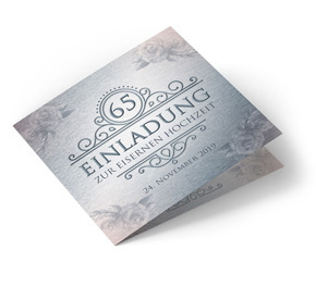 Einladungskarte Eiserne Hochzeit Vintage