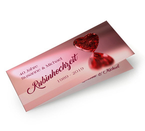 Einladung Rubinhochzeit Klassisch Rot