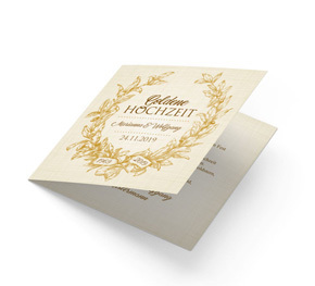 Einladung zur Goldenen Hochzeit Kranz