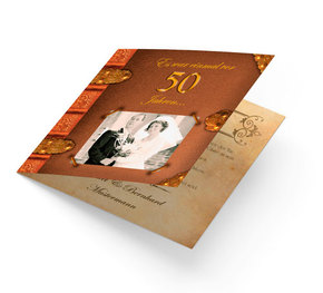 Einladung zur Goldhochzeit Altes Buch