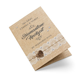 Einladung zur Diamantenen Hochzeit Leinen