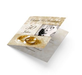 Einladung zur Goldhochzeit Klassisch Gold