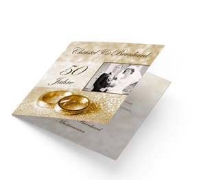 Einladung zur Goldenen Hochzeit Klassisch Gold
