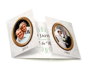 Einladungskarte Goldhochzeit Vintage
