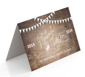 Einladung Hölzerne Hochzeit Wimpelkette