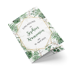 Einladung Kommunion Greenery