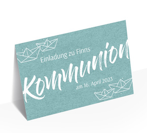 Einladung Kommunion Papierschiff