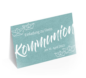 Einladung Kommunion Papierschiff