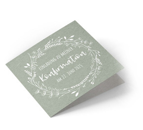 Einladung Konfirmation Blumenkranz