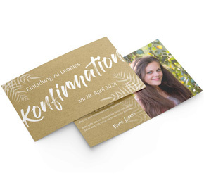 Einladung Konfirmation Farnblatt
