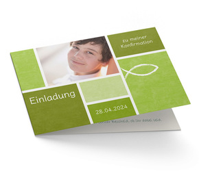 Einladung Konfirmation Klassisch Grün