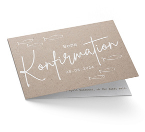 Einladung Konfirmation Kraftpapier
