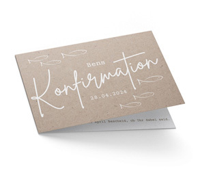 Einladung Konfirmation Kraftpapier