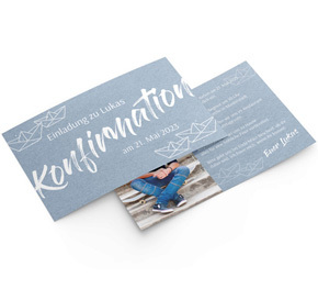 Einladung Konfirmation Papierschiff