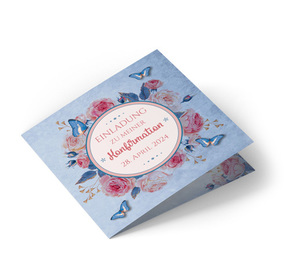 Einladung Konfirmation Schmetterling Vintage