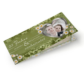 Einladung Silberhochzeit Gänseblümchen