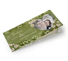Einladung Silberhochzeit Gänseblümchen