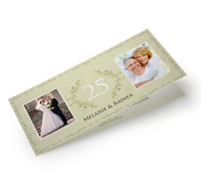 Einladung Silberhochzeit Vintage Grün