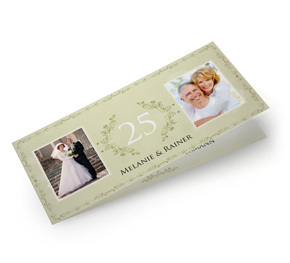 Einladung Silberhochzeit Vintage Grün